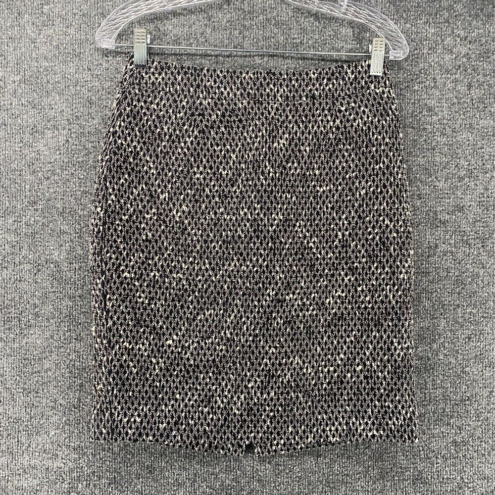Brooks Brothers Skirt Womens 0 Black Straight Old Money Italy Woven Quiet Luxury